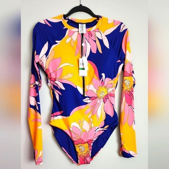 Trina Turk | Swim | Authentictrina Turk Long Sleeve Onepiece Birds ...
